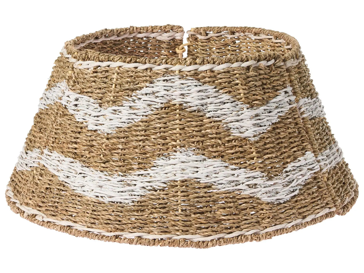 Christmas Tree Collar Natural with White Seagrass  60cm Handmade Round Accessories Beliani