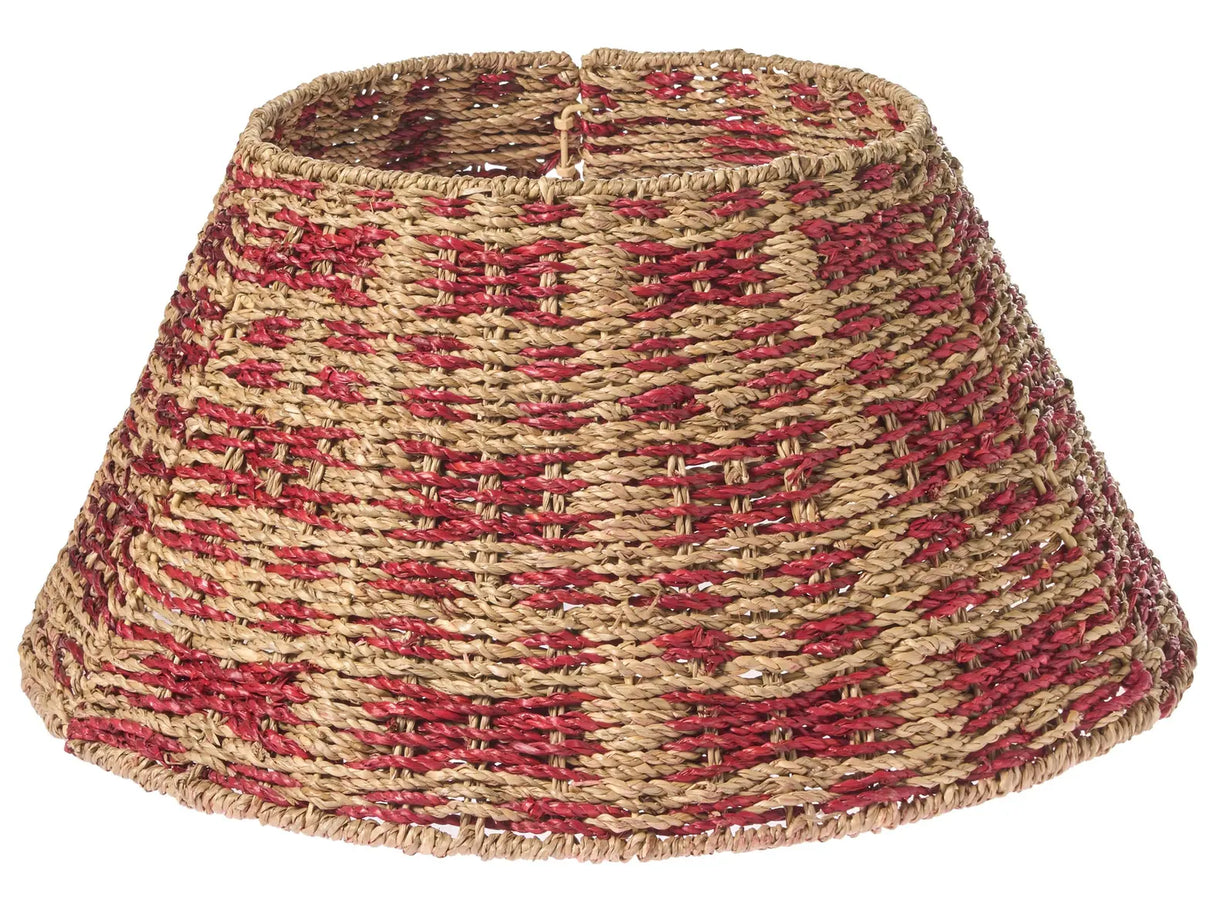 Christmas Tree Collar Natural with Red Seagrass 42cm Handmade Round Accessories Beliani