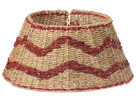 Christmas Tree Collar Natural with Red Seagrass  51cm Handmade Round Accessories Beliani
