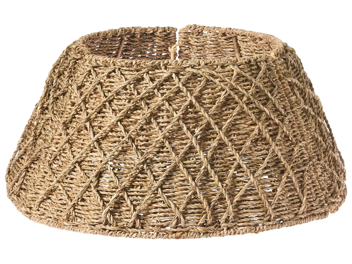 Christmas Tree Collar Natural Seagrass 53cm Handmade Round Accessories Decorations Beliani