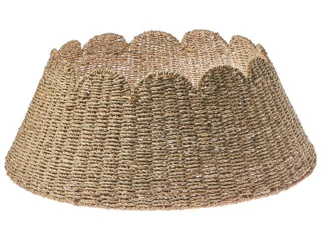 Christmas Tree Collar Natural Seagrass  67 cm Handmade Round Christmas Accessories Decorations Beliani