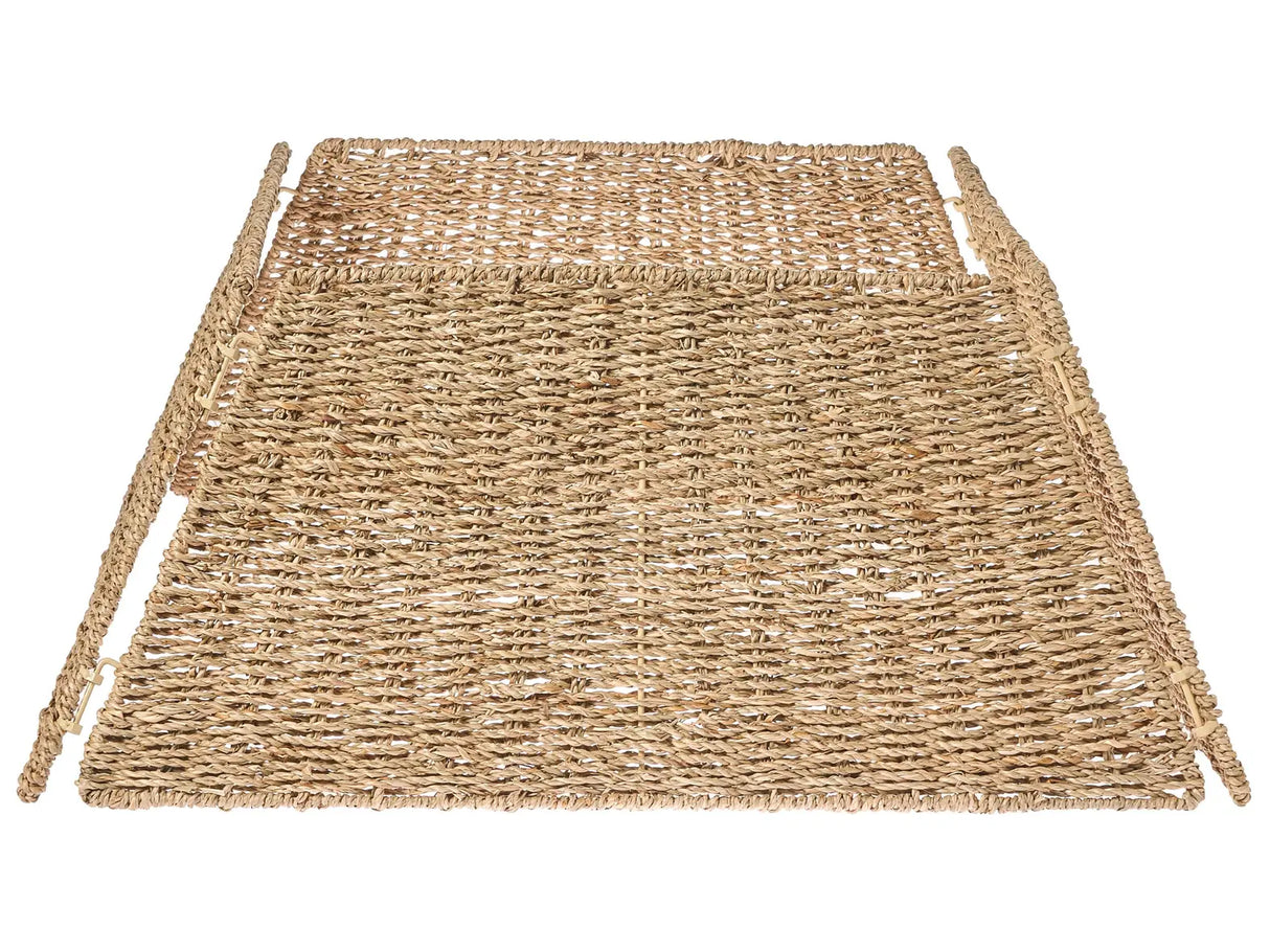 Christmas Tree Collar Natural Seagrass 59 x 59 cm Handmade Square Accessories Decorations Beliani