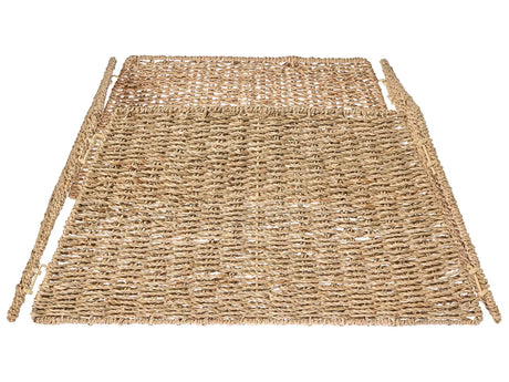 Christmas Tree Collar Natural Seagrass 59 x 59 cm Handmade Square Accessories Decorations Beliani