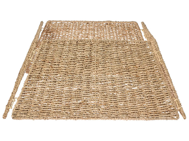 Christmas Tree Collar Natural Seagrass 59 x 59 cm Handmade Square Accessories Decorations Beliani
