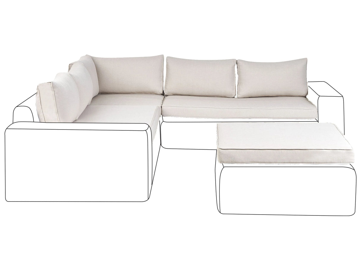 Outdoor Cushion Cover Set Beige Fabric Sofa Seat Back Side Pillow Cases Beliani