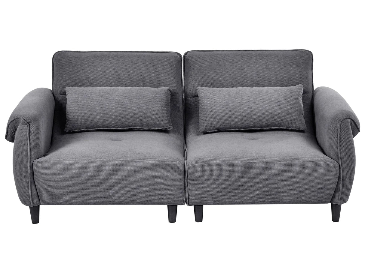 3 Seater Sofa Dark Grey Polyester Upholstery Water-Repellent Living Room Modern Style Beliani