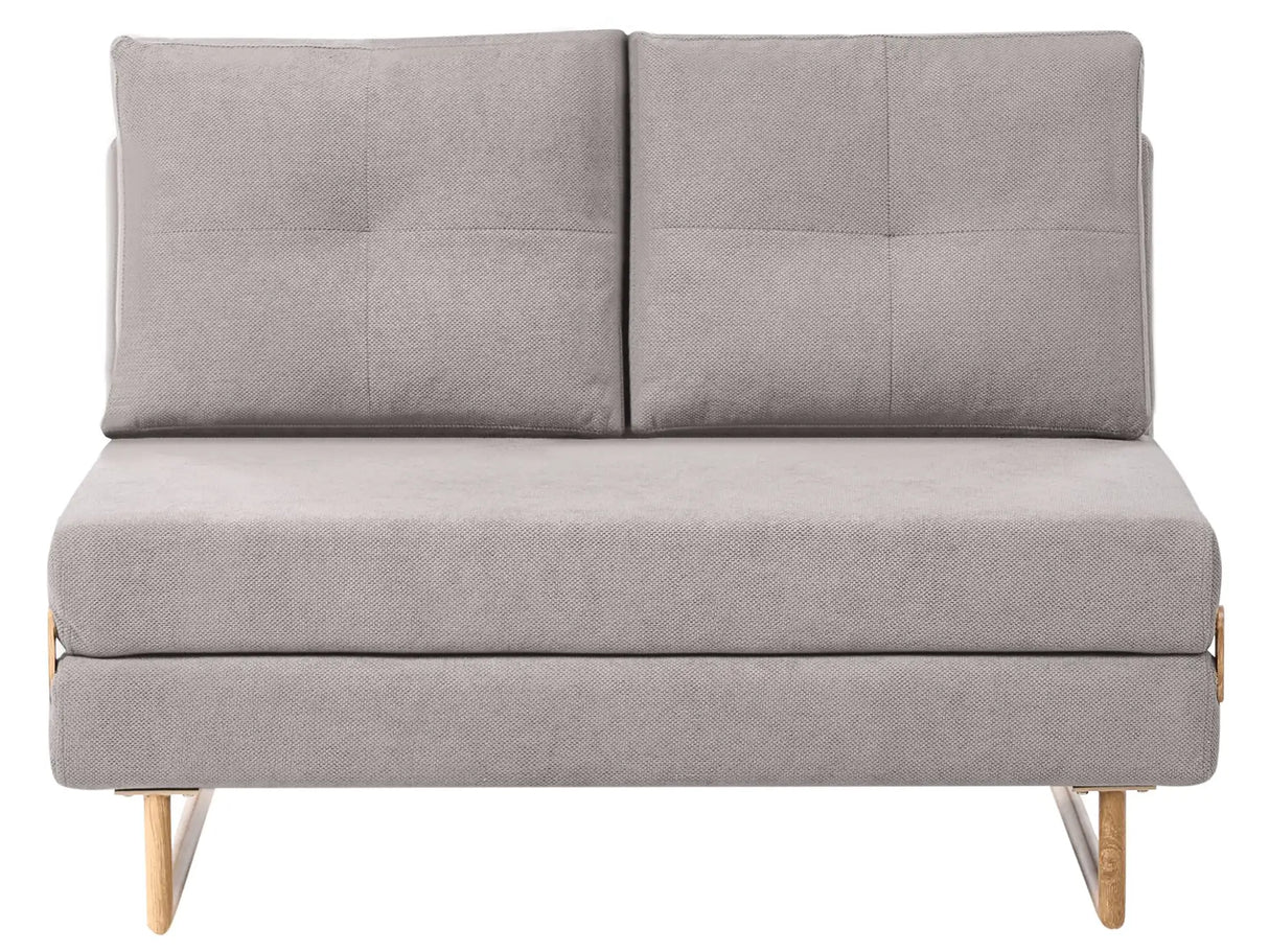 2 Seater Sofa Bed Grey Fabric for Settee 2 People Fold Out Sleeping Function Beliani
