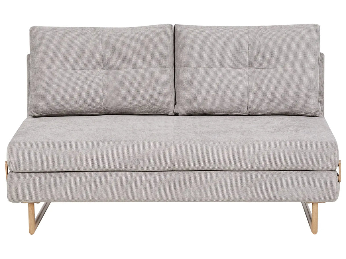 3 Seater Sofa Bed Grey Fabric for Settee 3 People Fold Out Sleeping Function Beliani