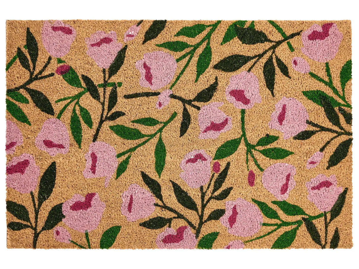 Doormat Natural Coir with Rubber Bottom 60 x 90 cm Anti Slip Decoration Modern Beliani