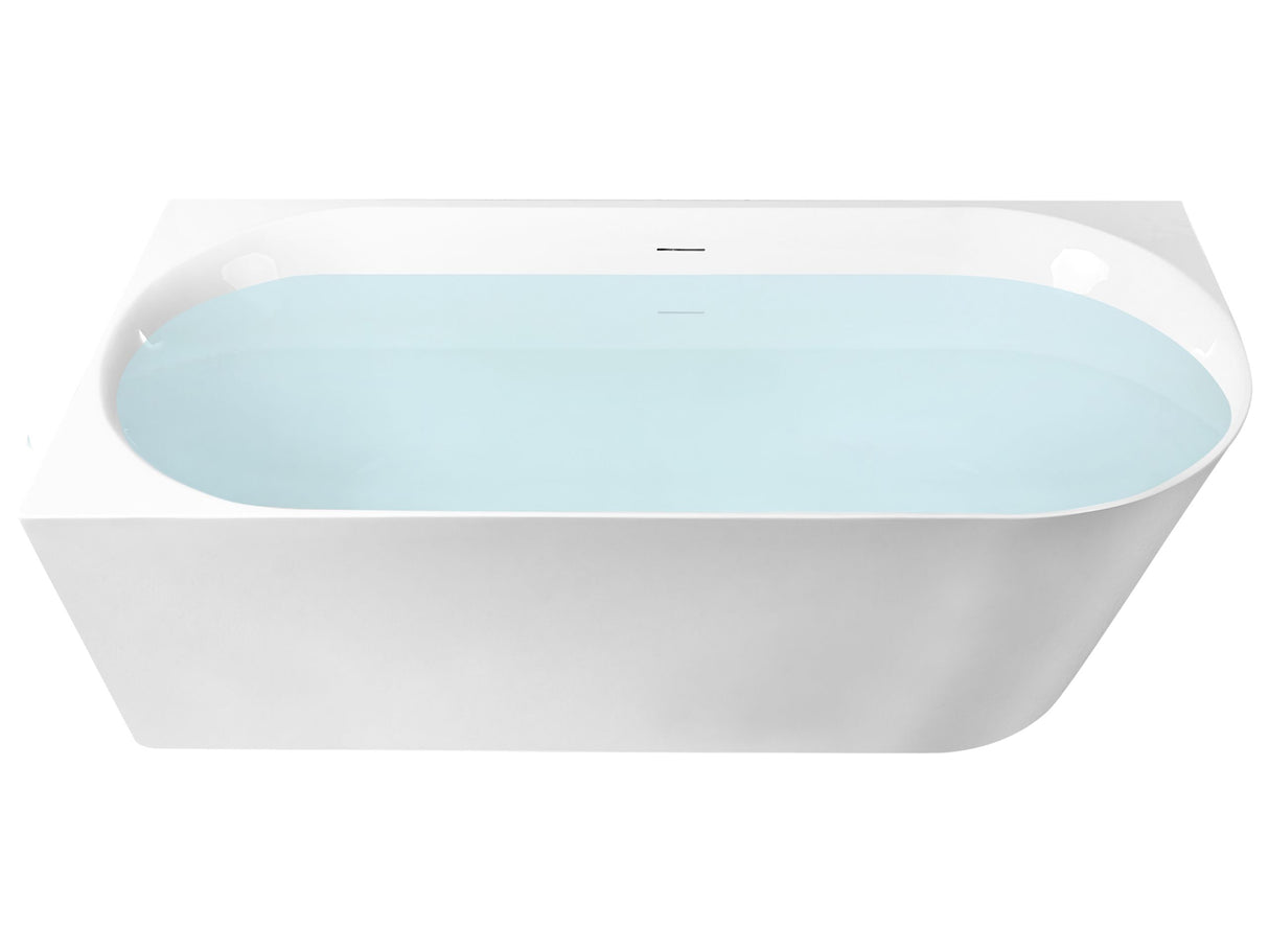 Right Corner Bath Matt White Acrylic 170 x 79 cm Classic Finish Modern Style Bathroom Beliani