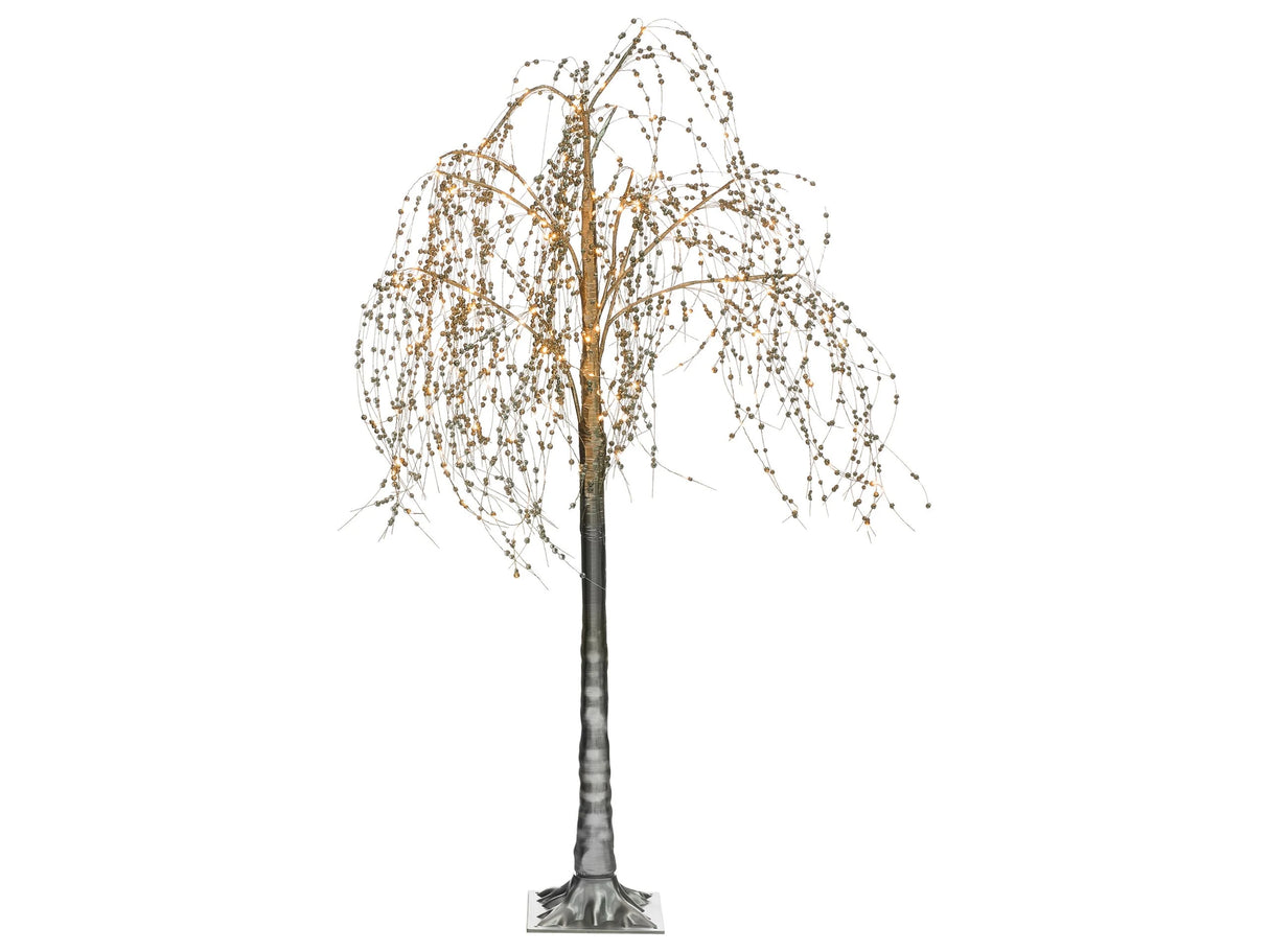 Artificial Christmas Tree Silver PVC 150 cm LED Lights Outdoor & Indoor Modern Style Beliani