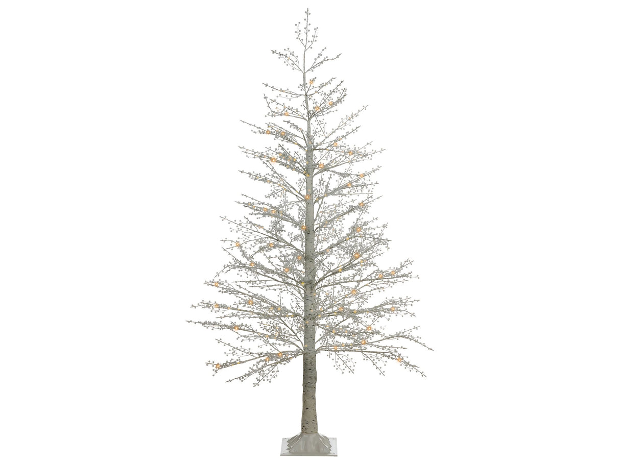 Christmas Tree White PE 180 cm Artificial LED Lights Modern Scandinavian Outdoor & Indoor Beliani