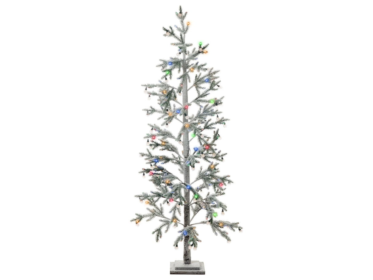 Christmas Tree Green PE 180 cm Artificial LED Lights Snow-Covered Modern Scandinavian Outdoor & Indoor Beliani