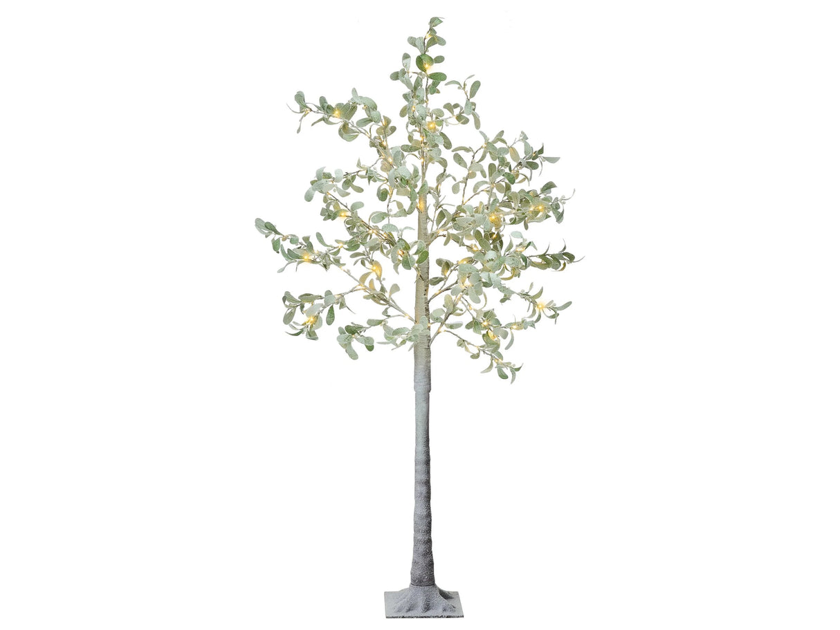 Artificial Tree Green PE 150 cm LED Lights Snow-Covered Christmas Vibe Modern Scandinavian Outdoor & Indoor Beliani