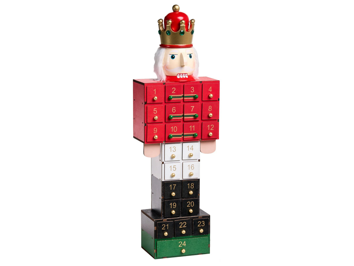 Christmas Decoration Multicolour Wooden 24 Small Drawers Nutcracker Advent Calendar Beliani