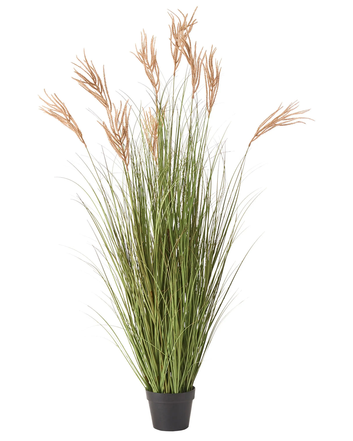 Artificial Potted Plant Green and Brown Fox Tail Synthetic Material and Black Plastic Pot 150 cm Decorative Home Accessory Beliani