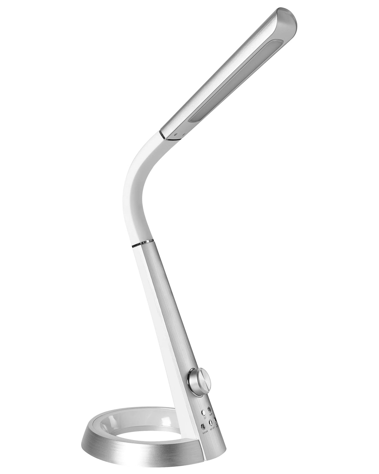 Desk Lamp Silver Synthetic Material 3 CCT Modes Stepless Dimmer USB Port Adjustable Shade Home Office Beliani