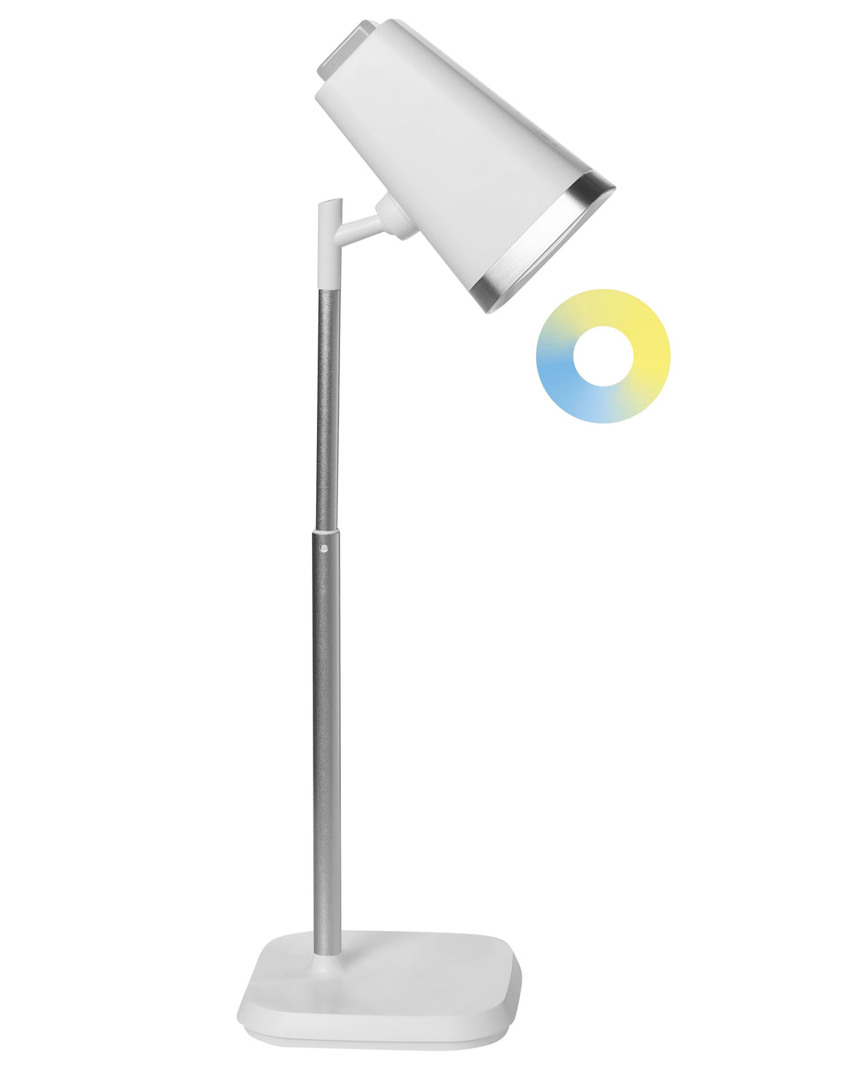 Office Desk and Wall Lamp 2-in-1 White Table Lighting Reading Computer Lamp Detachable Arm Stepless Dimmer CCT Function Beliani