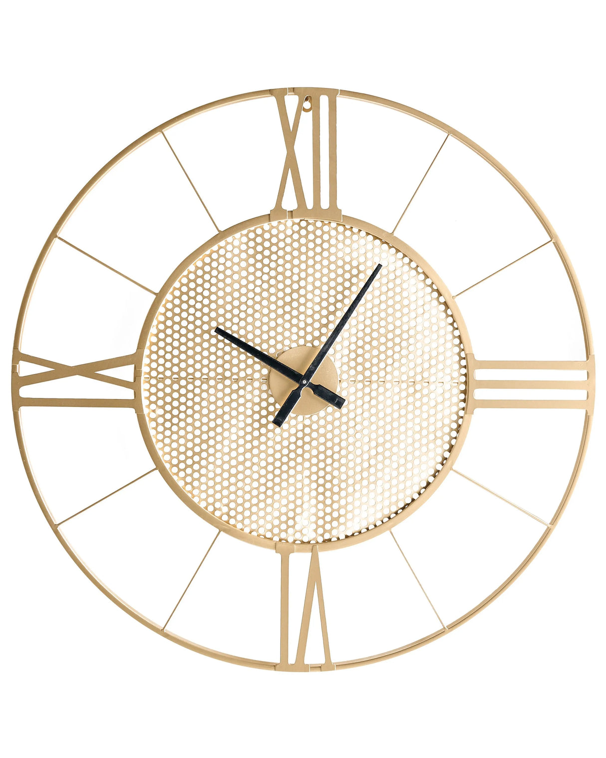 Wall Clock Gold Metal Hanging Timepiece Indistrial Scandi Style Beliani