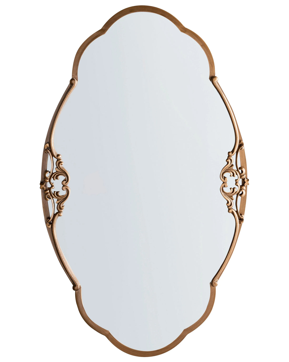 Wall Mirror Gold Metal Frame Vintage Glamour Style Hanging Decor Beliani