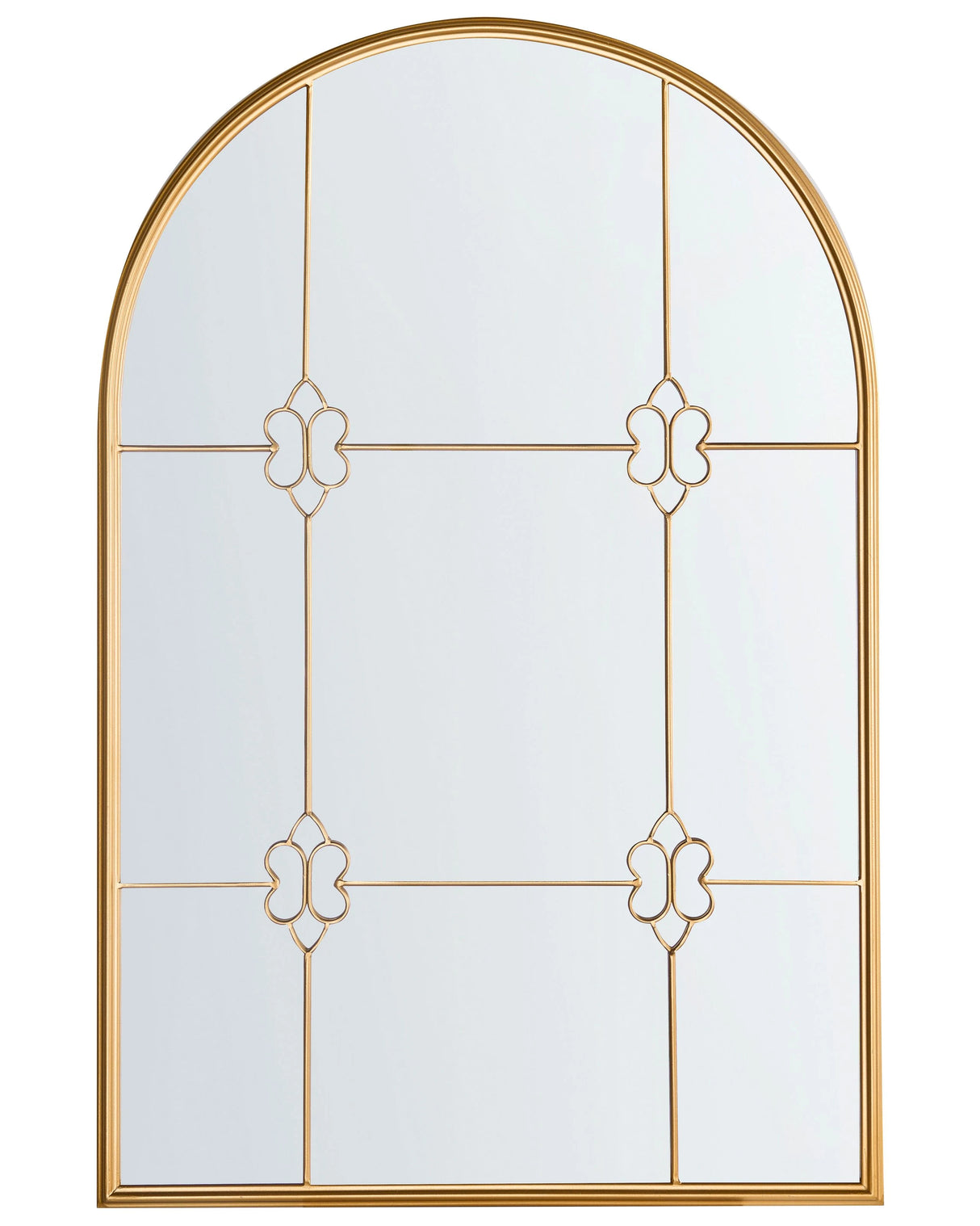 Wall Mirror Gold Metal Frame Vintage Glamour Style Hanging Decor Beliani