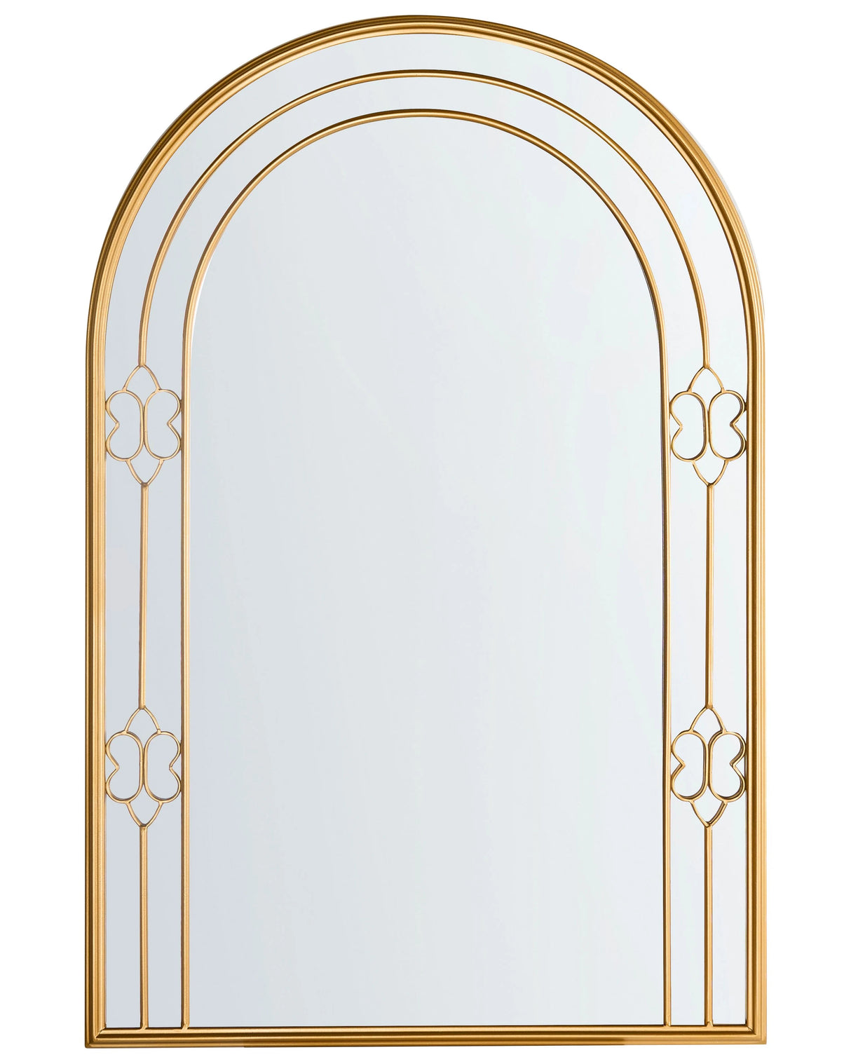 Wall Mirror Gold Metal Frame Vintage Glamour Style Hanging Decor Beliani
