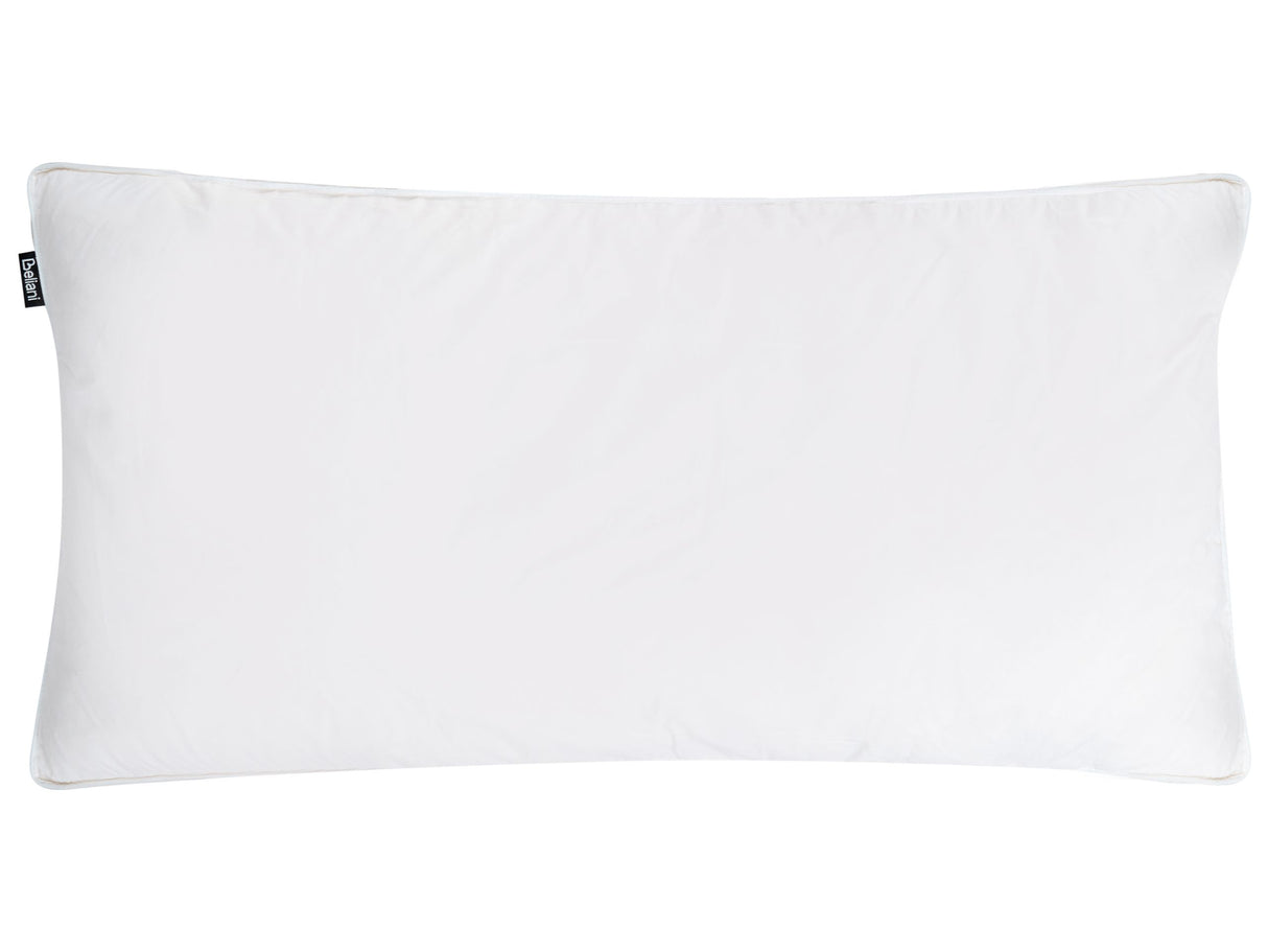 Bed Pillow White Cotton Duck Down and Feathers 40 x 80 cm High Medium Soft Beliani
