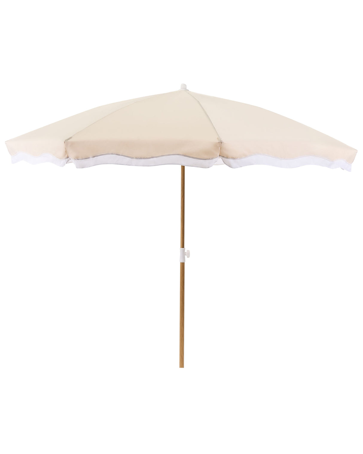 Garden Market Parasol Beige Polyester Fabric Steel Pole 2.32 m Stylish Modern Beliani