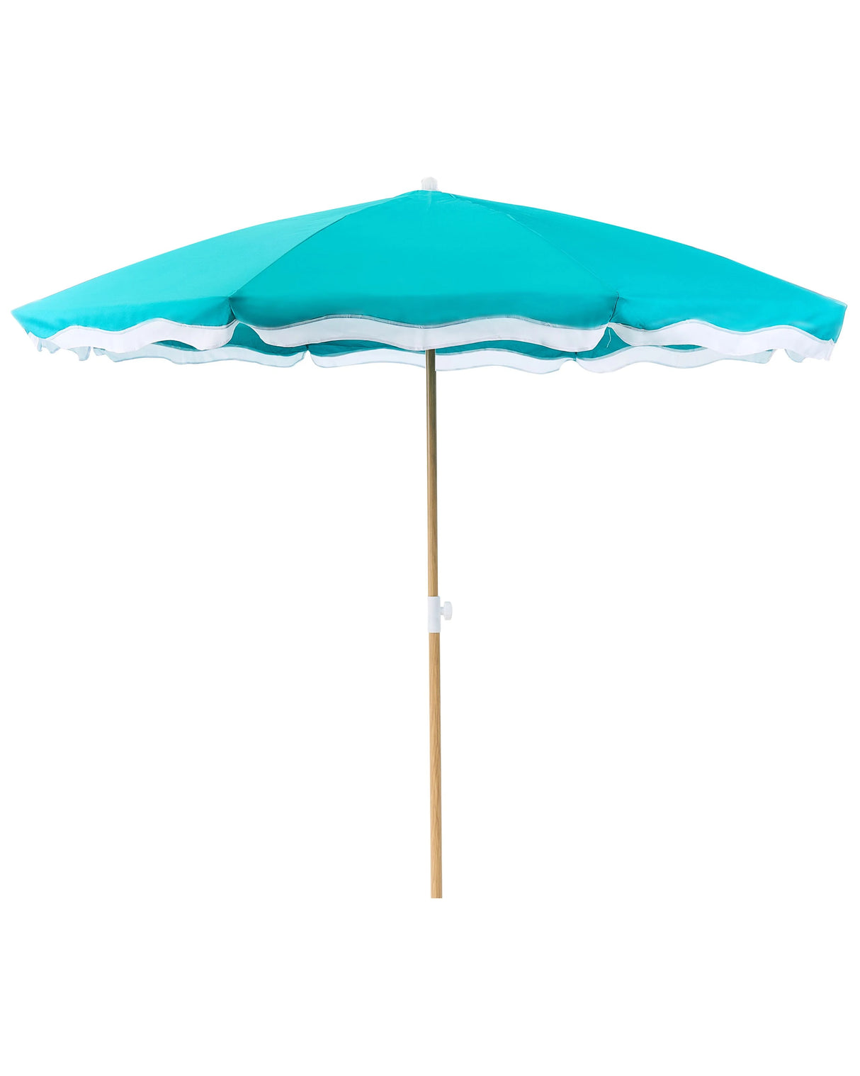 Garden Market Parasol Turquoise Polyester Fabric Steel Pole 2.32 m Stylish Modern Beliani