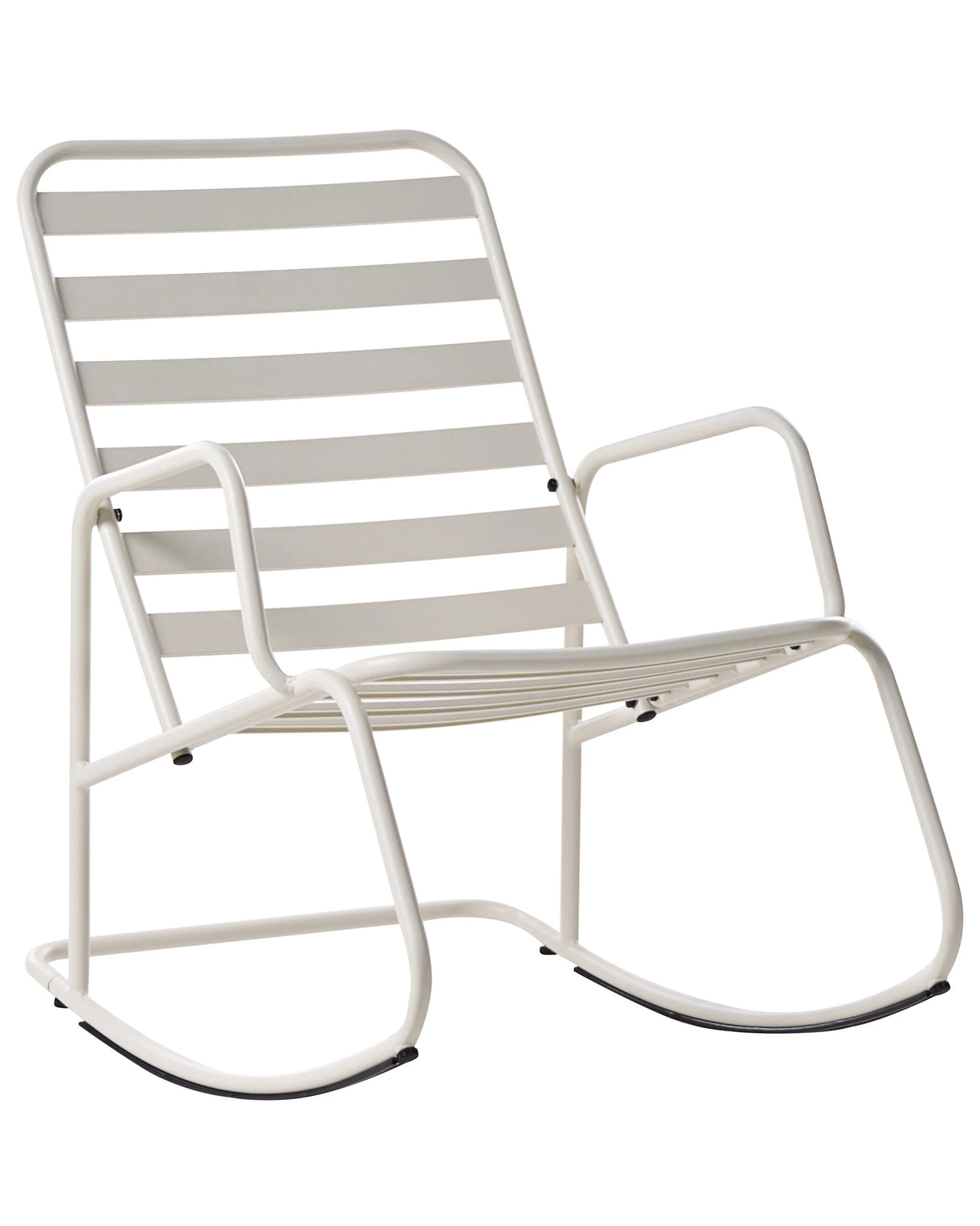 Garden Rocking Chair White Aluminium Slatted Design Modern Style Outdoor Beliani