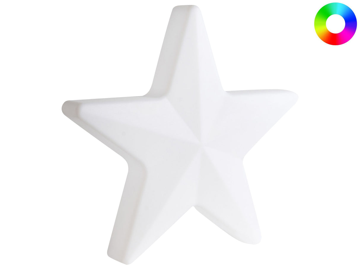 Outdoor LED Floor Lamp White Synthetic Material RGB Lights IP54 Star Shape Modern Design Decorative Garden Accessories Beliani
