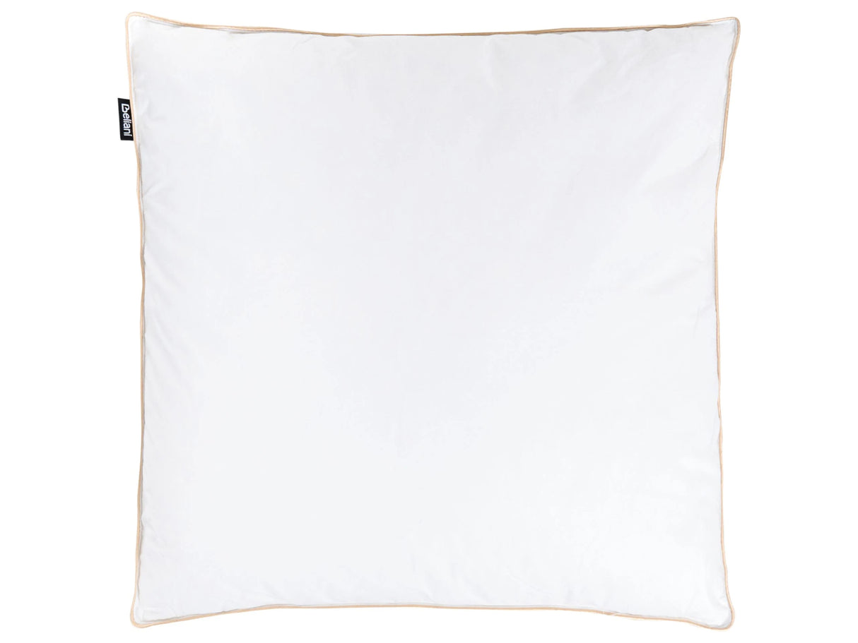 Bed Pillow Triple Compartment White Duck Feather and Down 80 x 80 cm Premium Cotton Casing Down Surround Pillow Beliani