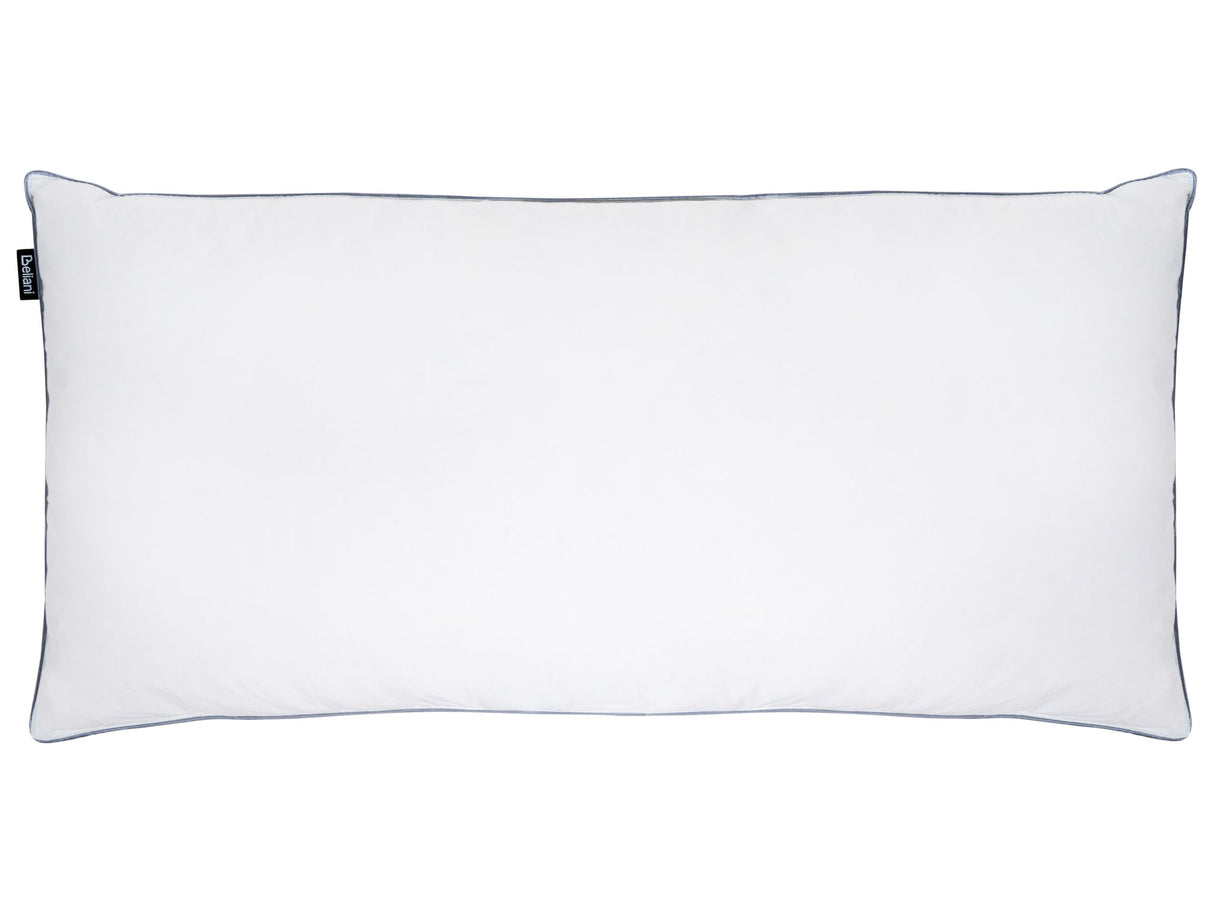 High Bed Pillow Triple Compartment White Duck Feather and Down 40 x 80 cm Premium Cotton Casing Down Surround Pillow Beliani