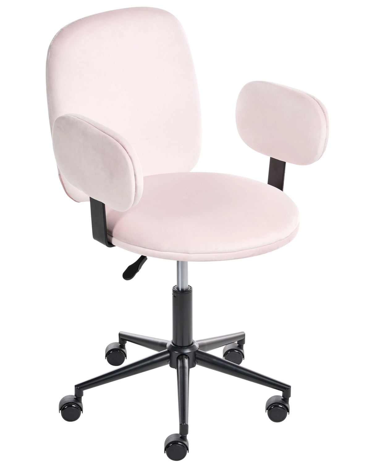 Office Desk Chair Pastel Pink Velvet Height Adjustable Base Modern Home Office Beliani