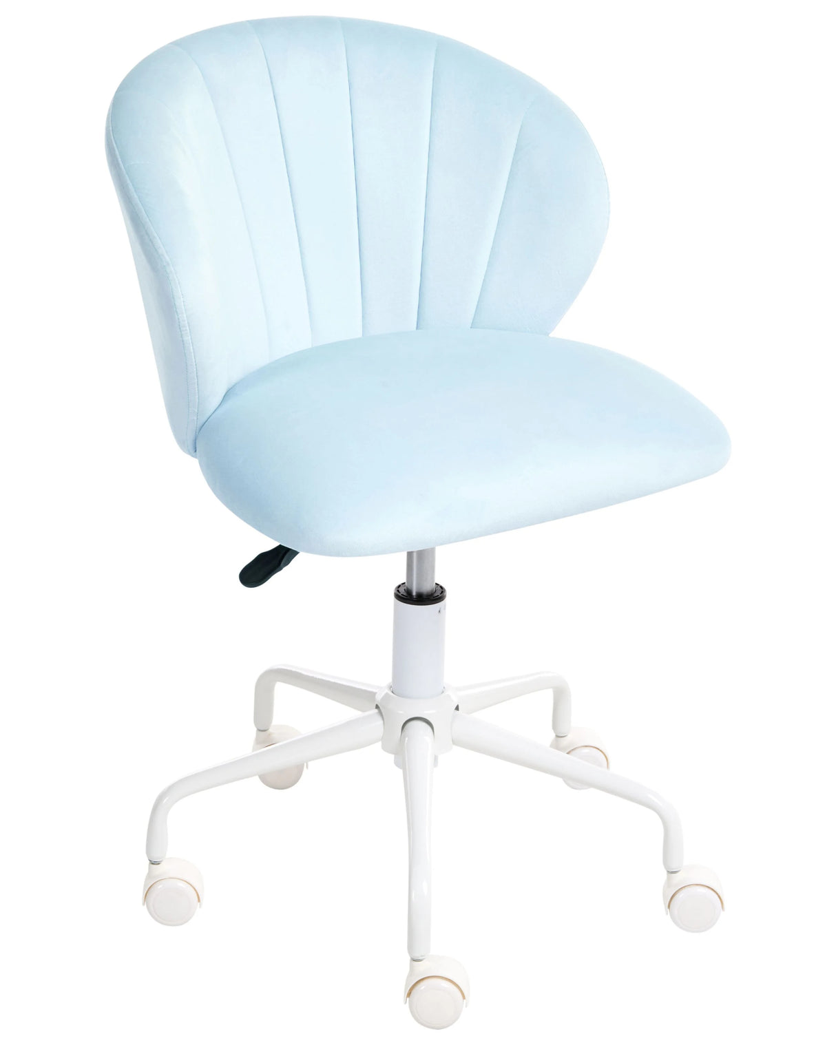 Desk Chair Office Swivel Light Blue Velvet Height Adjustable Beliani