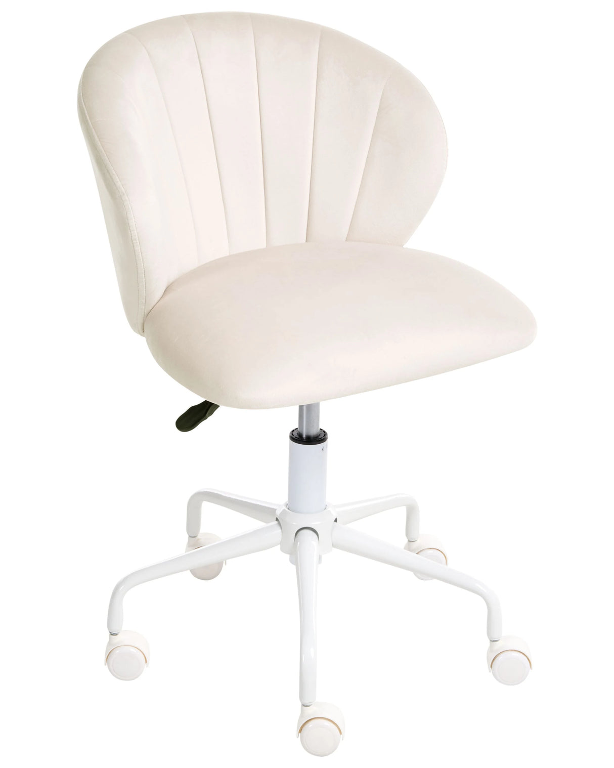 Desk Chair Office Swivel Off-White Velvet Height Adjustable Beliani