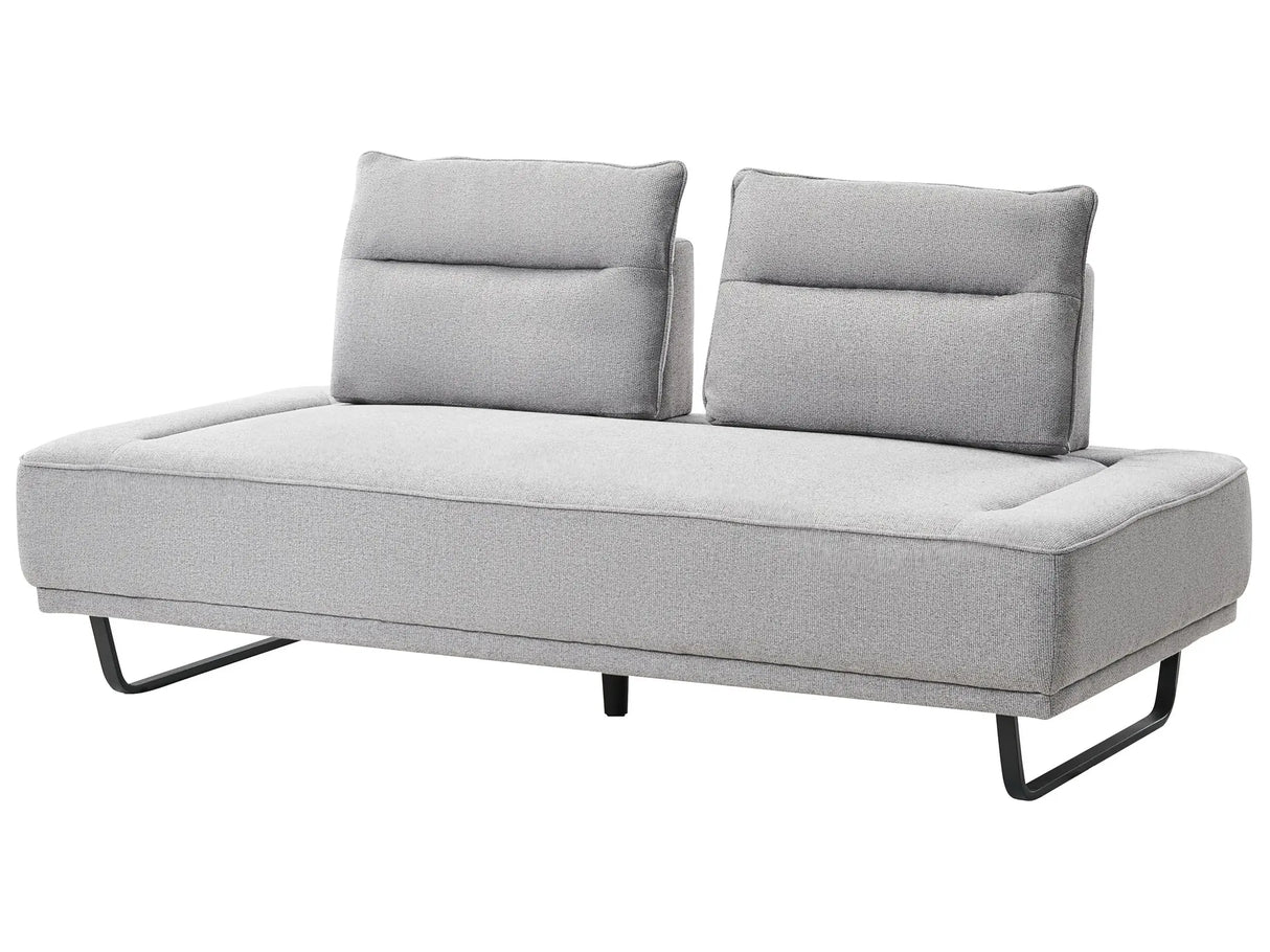 Fabric 3-Seater Sofa Grey Couch Iron Legs Woven Fabric Adjustable Backrest Modern Beliani