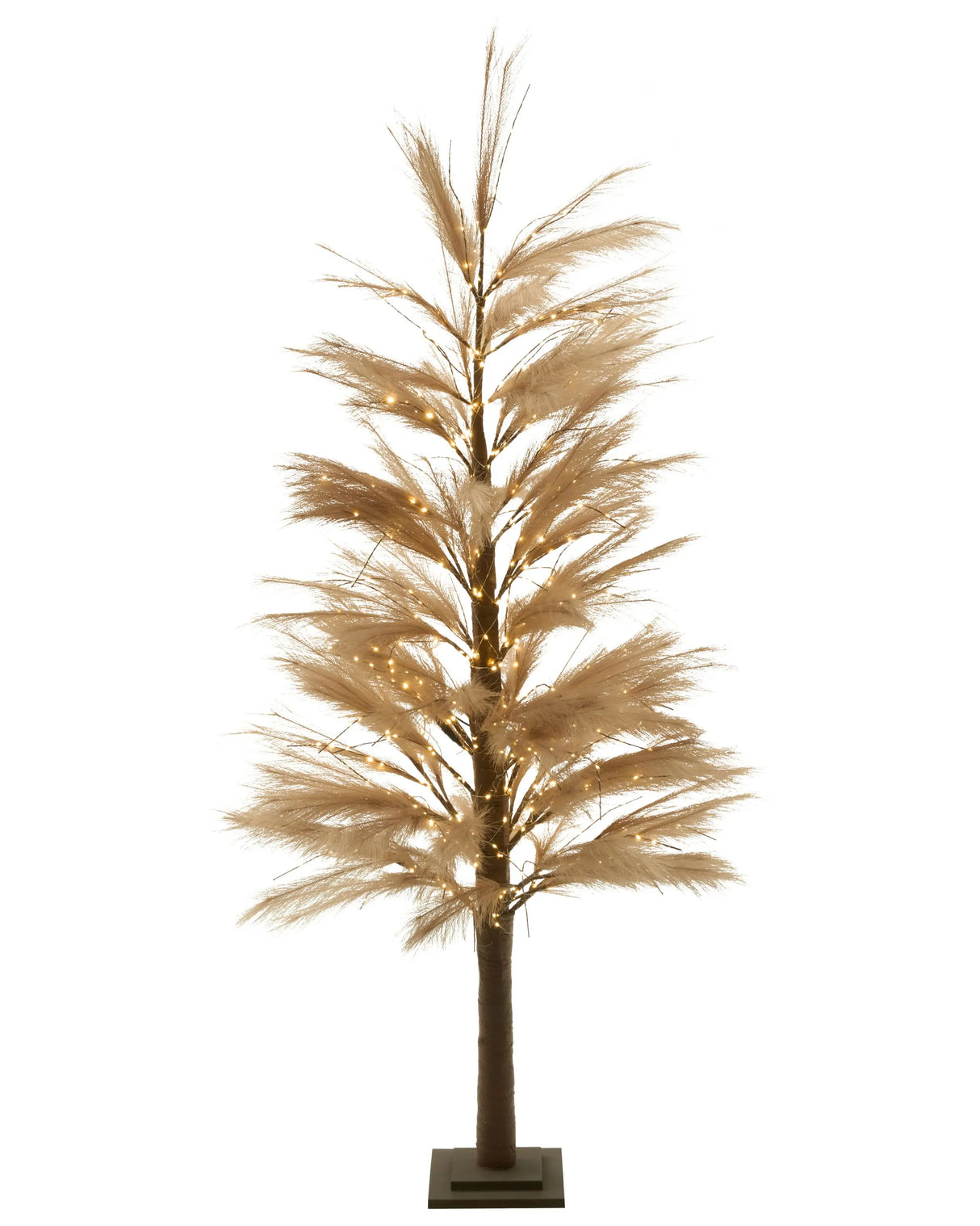 Artificial Christmas Tree Beige Synthetic Material 190 cm LED Lights Outdoor & Indoor Modern Style Holiday Decor Beliani