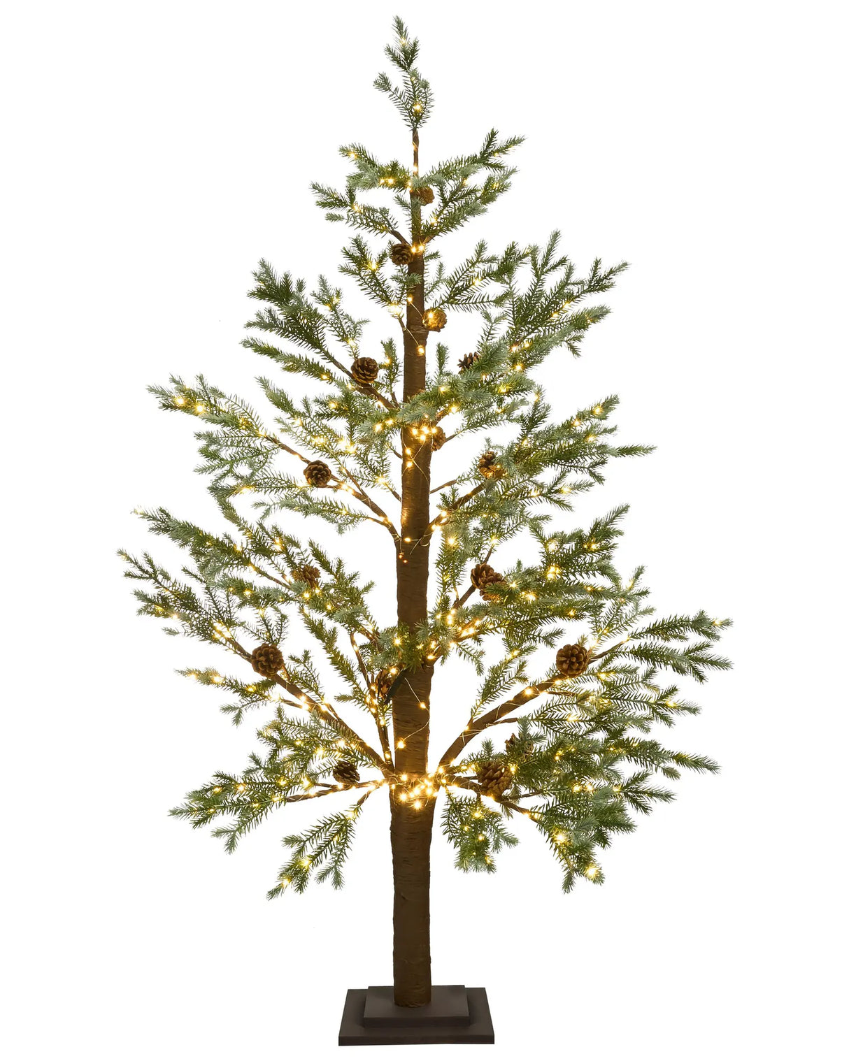 Artificial Christmas Tree Green Synthetic Material 150 cm LED Lights Outdoor & Indoor Modern Style Holiday Decor Beliani