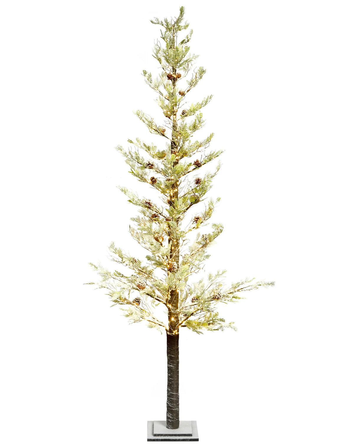 Artificial Christmas Tree White Synthetic Material 245 cm LED Lights Outdoor & Indoor Modern Style Holiday Decor Beliani