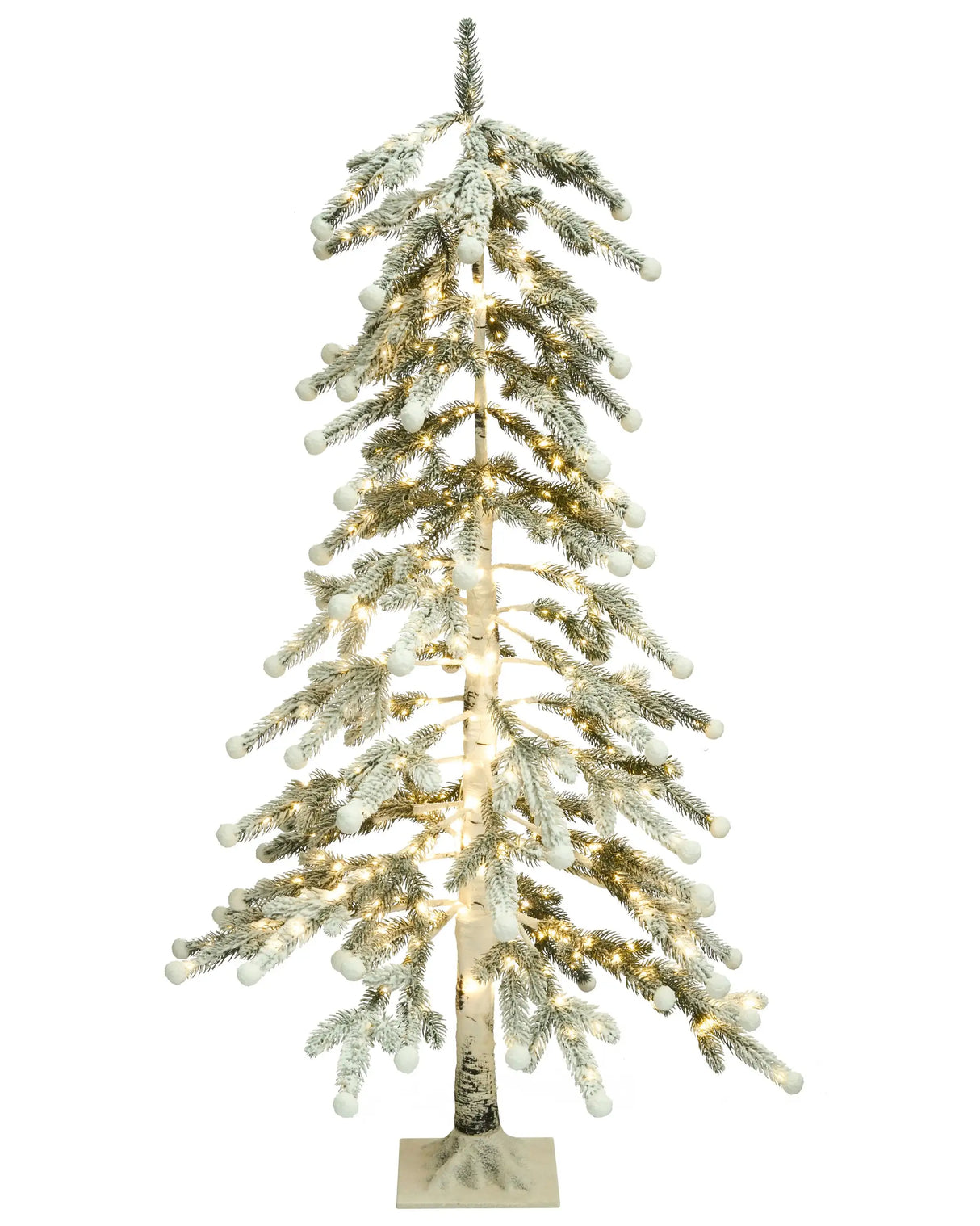 Artificial Christmas Tree White Synthetic Material 125 cm LED Lights Outdoor & Indoor Modern Style Holiday Decor Beliani