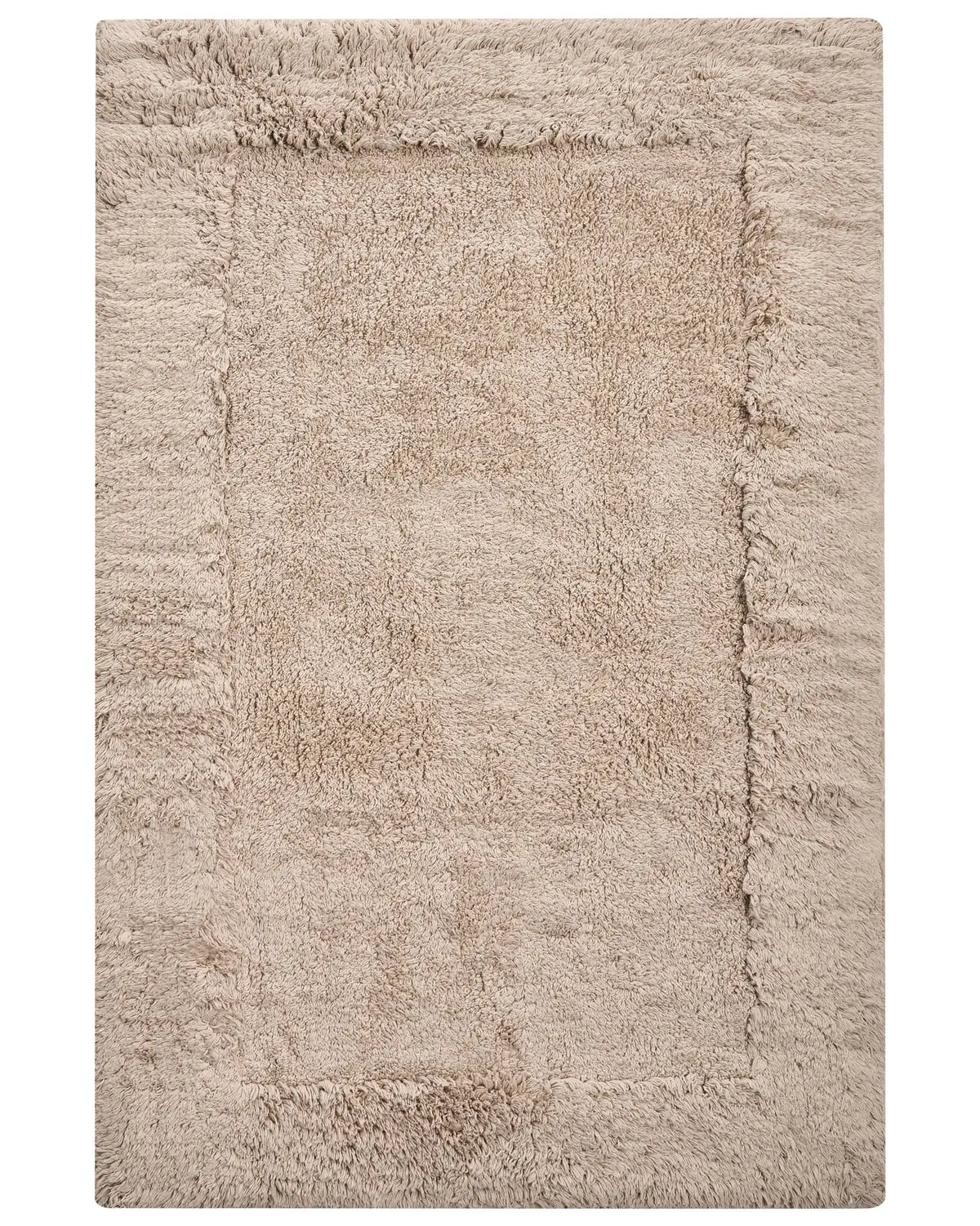 Bath Mat Light Brown Cotton 60 x 90 cm Rectangular Shape Solid Colour Fluffy Bath Rug Bathroom Accessories Modern Design Beliani
