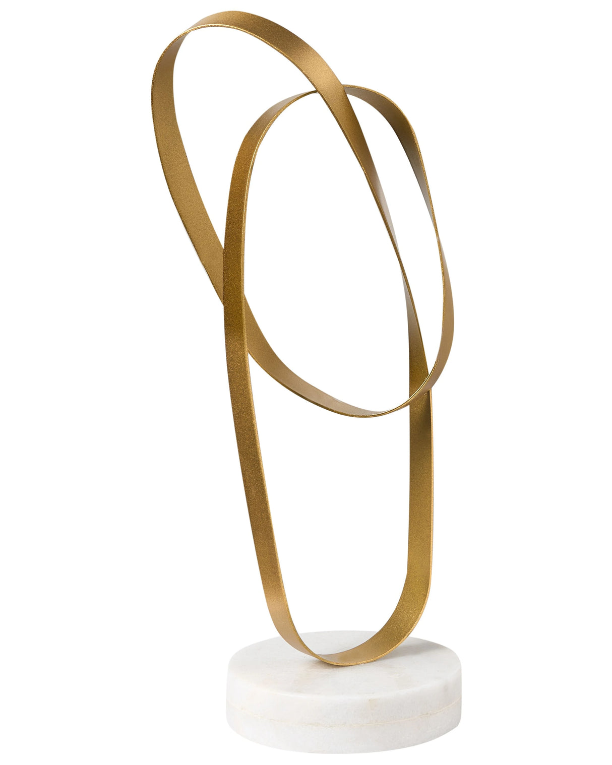 Decorative Figurine Gold Iron White Marble Base Modern Style Handmade Accessory Beliani