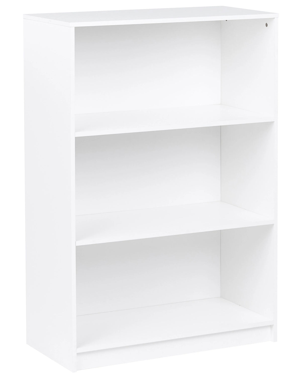 3 Tier Bookcase White Particle Board 80 x 40 cm Minimlaistic Style Matt Finish Bookshelf Beliani