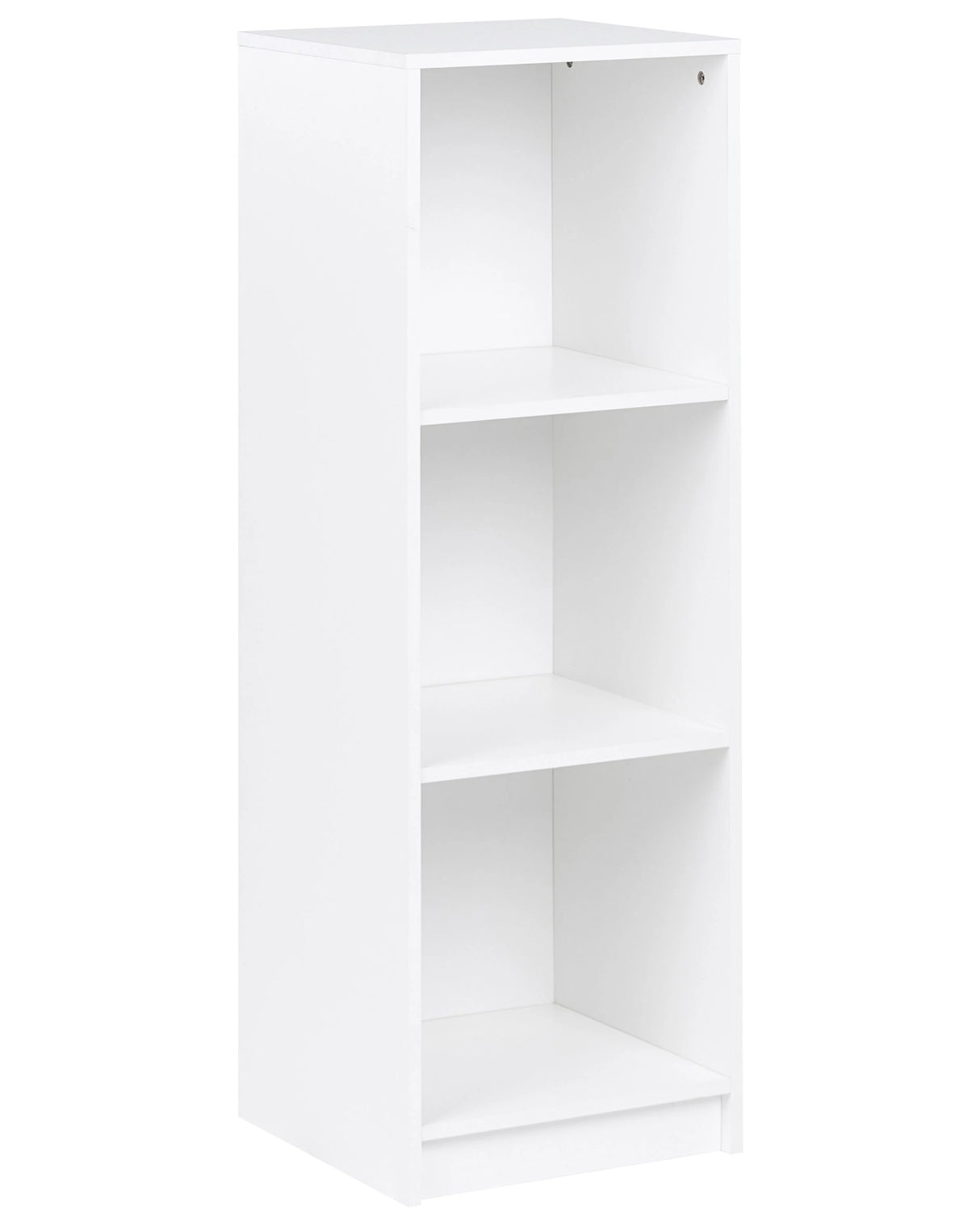 3 Tier Bookcase White Particle Board 40 x 40 cm Minimlaistic Style Matt Finish Bookshelf Beliani