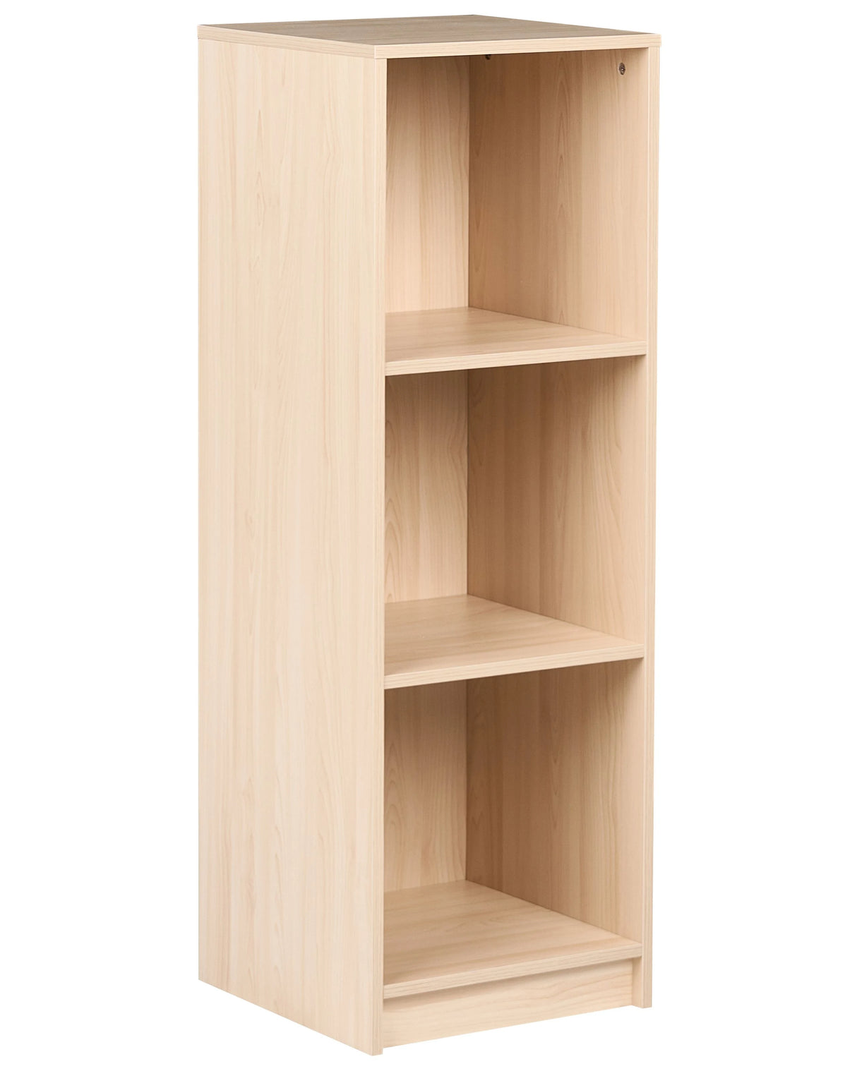 3 Tier Bookcase Light Brown Particle Board 40 x 40 cm Minimlaistic Style Matt Finish Bookshelf Beliani
