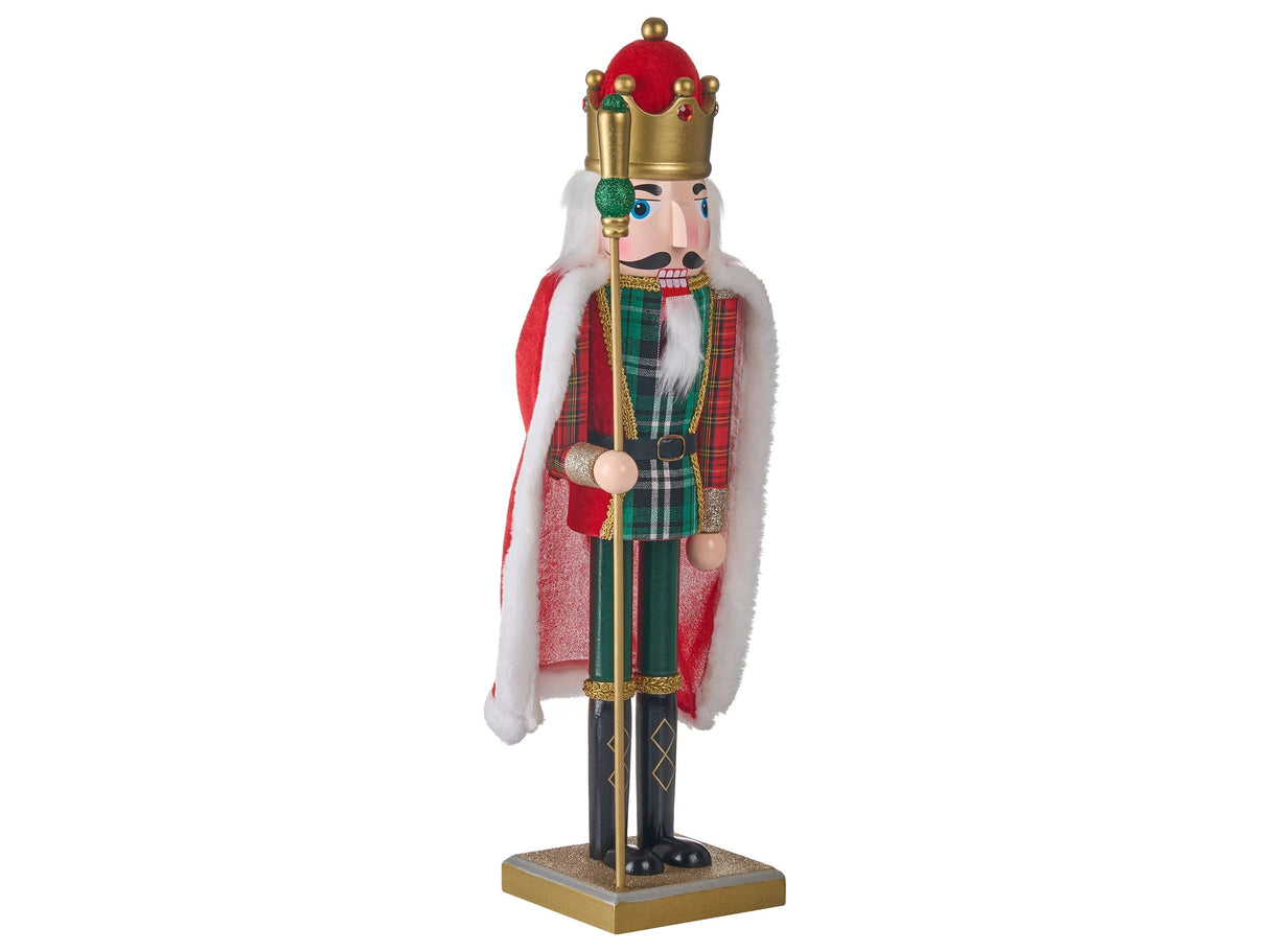 Nutcracker Figurine Red Pine Wood Handmade Christmas Decor Beliani