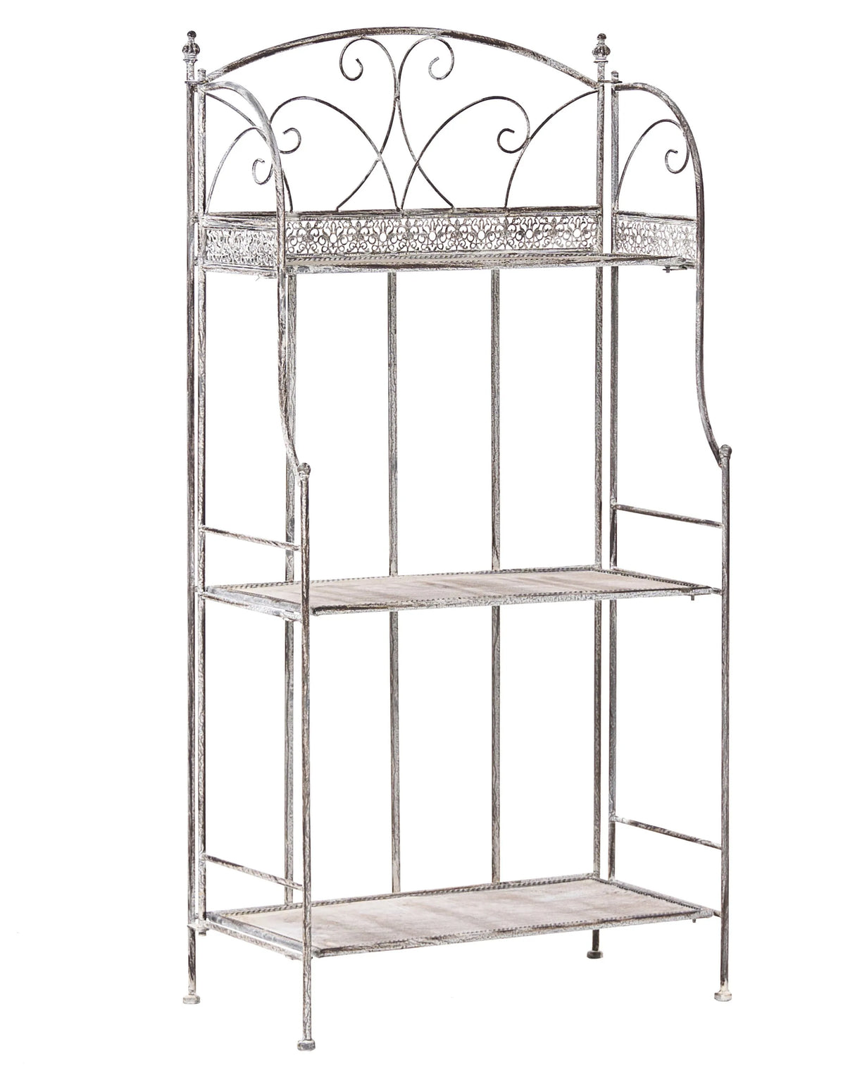 Plant Shelf Metal Grey Shelves Garden Freestanding Outdoor Indoor Bathroom Garden Storage Beliani