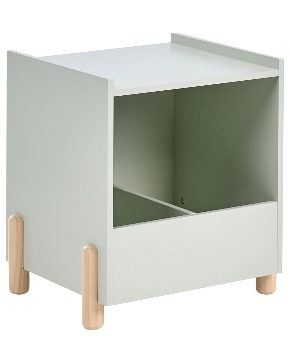 Bedside Table Nightstand Light Green MDF Pine Wood Legs Nursery Storage Kids Room Beliani
