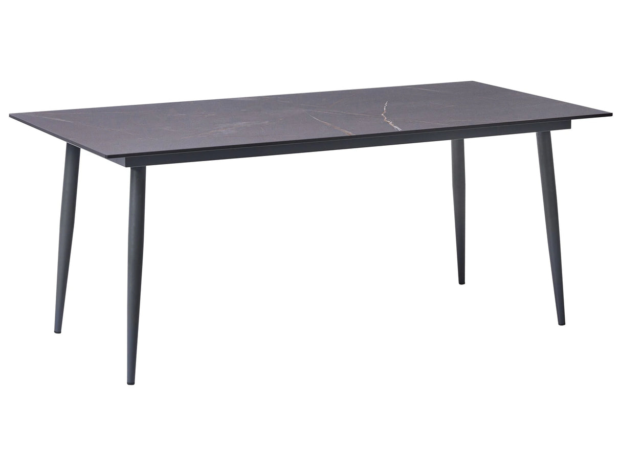 Garden Dining Table Dark Grey HPL Top Dark Grey Aluminium Frame UV Water Rust Resistant Outdoor Patio Modern Style Beliani
